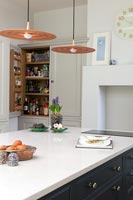 Kitchen island with pendant lighting
