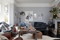 Living room with sofas and wall art