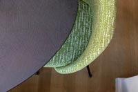 Detail of fabric dining chair 