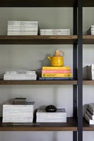 Books and magazines on shelving 