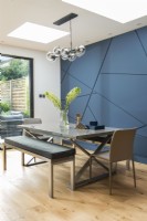 Contemporary table with feature wall