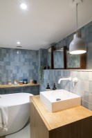 Bathroom with moroccan zellige tiles