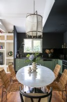 Oval table in modern kitchen-diner 