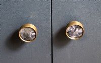 Detail of gold door handles