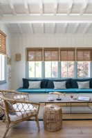 Living room in coastal cabin