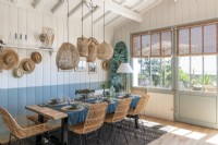 Dining area in coastal cabin home