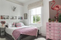 Pink and white bedroom