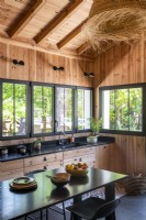 Wooden modern country kitchen