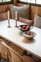 Detail of modern country dining table