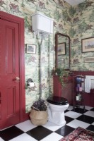 Toilet with cistern in classic bathroom