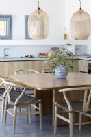 Cycladic style kitchen dining table