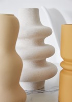 Curved ceramic vases detail 
