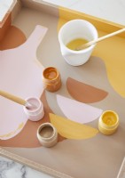Paint pots on painted tray