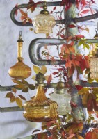 Detail - Decorative vintage class decorations with leaves 