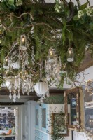 Christmas foliage decoration with hanging baubles