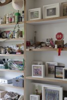 Artist's studio shelves, collections
