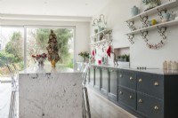 Modern kitchen with Christmas decorations