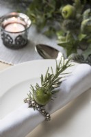 Detail of Christmas dining table decoration