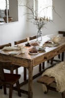 Rustic wooden dining table 