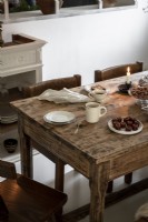 Rustic wooden dining table