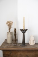 Old candlesticks and vases - detail