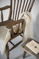 Detail of wooden chair and stool