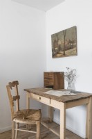 Rustic table and chair in home study