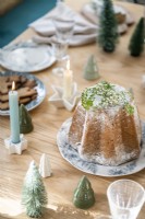 Christmas cake on table - detail