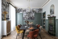 Eclectically decorated classic style dining room