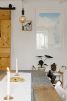 Eclectic dining room in a Cornish cottage.