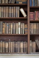 Antique books in an old library in a country house