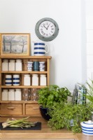 Kitchen shelving and worktop with simple farmhouse style set up