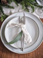 Detail of dining table place setting