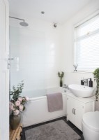 Small white modern bathroom