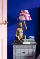 Eclectic lamp on bedside table - detail