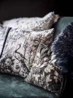 Monochrome and olive Decorative cushions