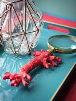 Colurful coral handled magnifying glass