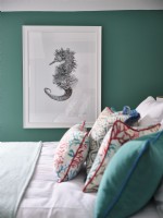 Seahorse Picture in coastal themed bedroom