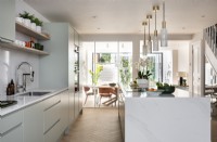 Modern kitchen with marble island