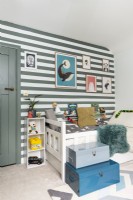 Modern children's room with feature wall