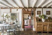 Country dining room with view to kitchen