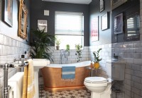 Family bathroom with painted copper bath