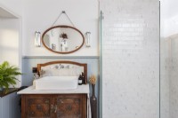 Washstand with Art Deco wall lights. 