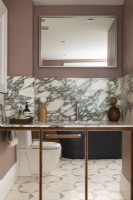 Sink vanity unit with marble surround