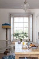 Dining table in country kitchen