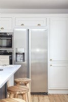 American style fridge freezer in neutral kitchen