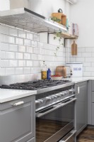 Range cooker in grey and white kitchen
