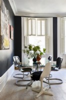 Mid century dining table and chairs in elegant Brighton townhouse