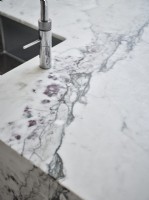 Elegant marble kitchen surface in grey and white