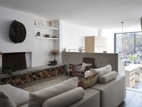 Open plan living space with grey seating